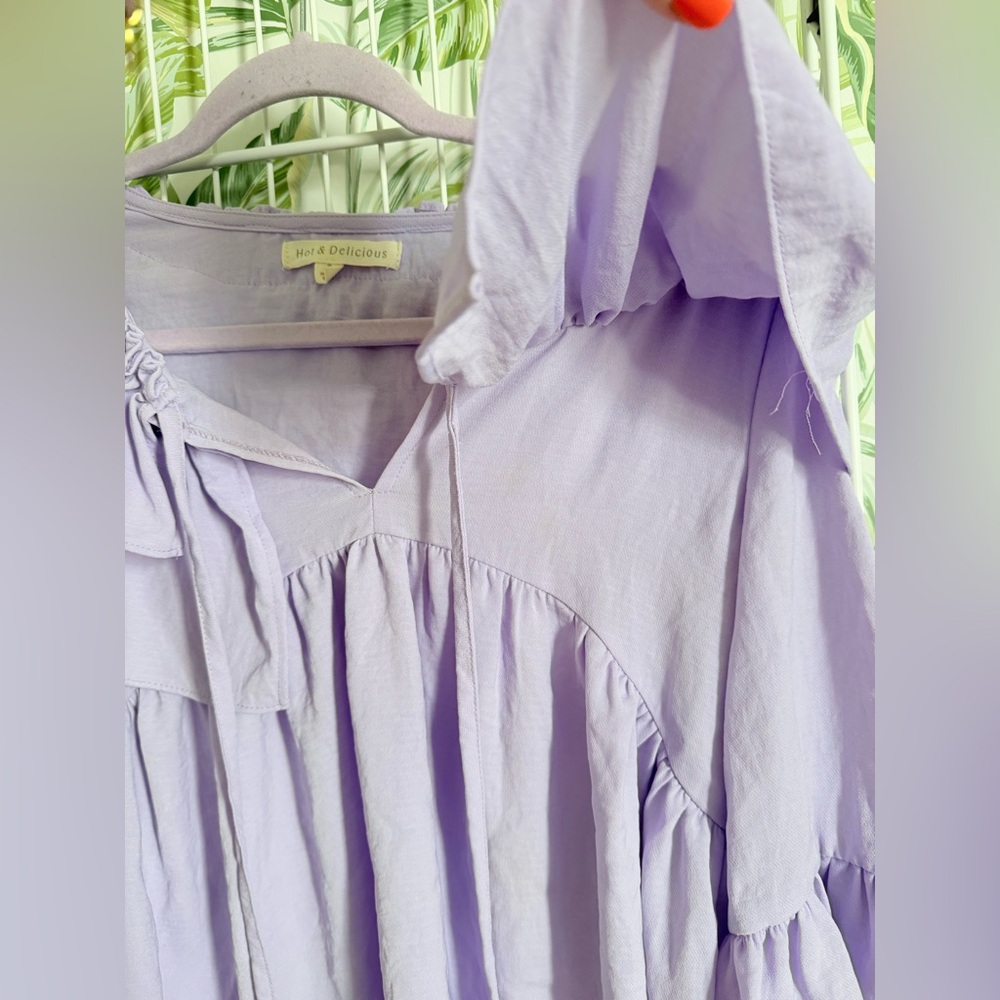 Lavender Ruffled Women's Top - Picture 5 of 7